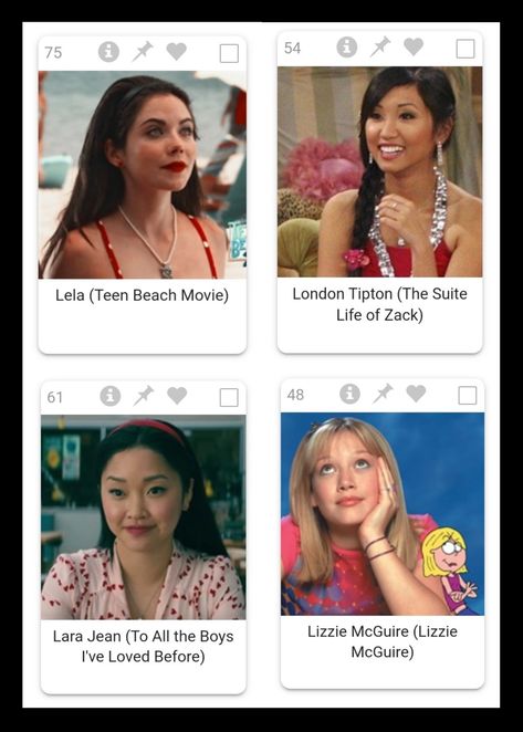 If I were to do the dress up as the letter of your first name party, these would be my ideas. Dress Up As The First Letter Of Your Name, Dress As The First Letter Of Your Name, London Tipton, Teen Beach, Lara Jean, Lizzie Mcguire, First Names, Fun Activities, Dress Up