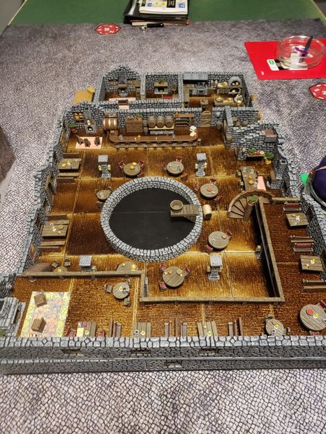 The Yawning Portal for my Waterdeep Dragon Heist game The Yawning Portal, Dnd Crafting, Waterdeep Dragon Heist, Rpg Terrain, Adventure Ideas, Dnd Races, Dungeons And Dragons Miniatures, Forgotten Realms, Book Nook