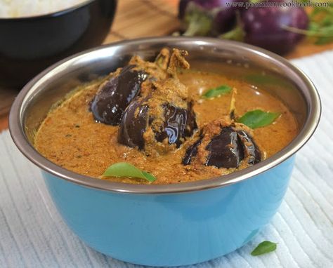 Gutti Vankaya Kura / Stuffed Brinjal Curry - Andhra Style Brinjal Recipes, Gutti Vankaya, Brinjal Curry, Tasty Food Recipes, Andhra Recipes, Dum Biryani, Pakora Recipes, Paneer Recipes, Vegetable Curry