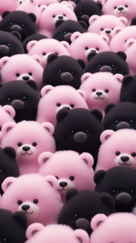 Fluffy pastel black bear toy backgrounds abundance. | free image by rawpixel.com / Jo Black Teddy Bear Wallpaper, Pink Teddy Bear Wallpaper, Black Cute Wallpaper, Black Wallpaper Cute, Wallpaper Teddy Bear, Pink Black Wallpaper, Black Aesthetic Wallpaper Iphone, Bears Wallpaper, Iphone Wallpaper Cute