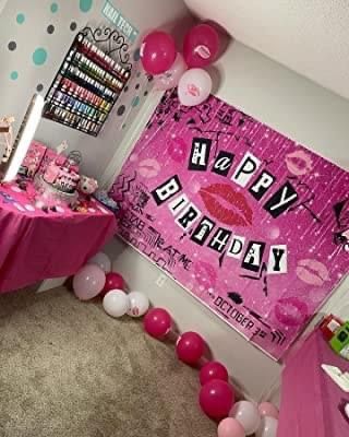 Birthday Outfits Black Women Pink, 2000 Birthday Party Theme Decoration, Burn Book Birthday Party, Burn Book Party Ideas, Mean Girls Party Decorations, Birthday Theme Aesthetic, Mean Girls Birthday Party, Mean Girls Party Theme Ideas, 2000 Birthday Party Theme