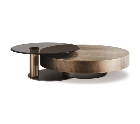 Industrial Style Coffee Table, Classic Furniture Living Room, Round Metal Coffee Table, Round Glass Coffee Table, Cattelan Italia, Stylish Coffee Table, Classic Living Room, Table Designs, Small Coffee Table