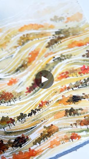 Autumnal Watercolour Painting, Fall Watercolor Paintings, Watercolour Lessons, Joel Sunny, Watercolor Doodles, Dyi Art, Fall Drawings, Glue Art, Crafty Decor