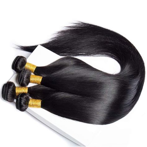 SKU- Texture SG2101 - 30"-50" Straight Hair Origin Brazilian 12A Virgin Human Hair - Thickest strands, closest to the natural texture of hair Hair Quality Remy - All the cuticles in our bundles are facing the same direction to prevent tangling Unit Weight 100g Hair Weft Type Double machine weft to ensure longevity and minimize shedding Feature No chemical processing, hair is steamed to achieve its texture Maintenance Level Low - Straight hair is easygoing and sleek Can it be dyed? Only virgin (N Virgin Hair Color, Brazilian Straight Hair Weave, Brazilian Straight Human Hair, Remy Human Hair Weave, Straight Weave Hairstyles, Straight Hair Bundles, Brazilian Straight Hair, Brazilian Hair Weave, Full Hair