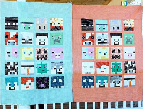 Minecraft Quilt Pattern FREE - My Handmade Space Minecraft Quilt, Quilt Pattern Free, First Quilt, Minecraft Room, Basic Skills, Boy Quilts, Fat Quarter Shop, Fat Quarter Bundles, Block Lettering