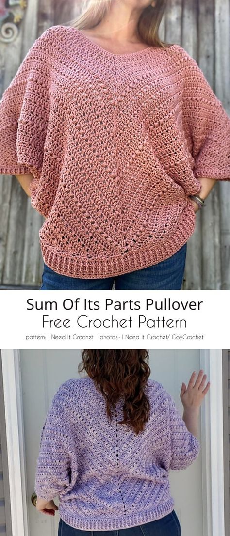 Crochet Sweater Pattern Women, Crochet Sweater Free, Gilet Crochet, Crochet Sweater Pattern Free, Mode Crochet, Crochet Tops Free Patterns, Crochet Clothes For Women, Clothing Patterns Free, Crochet Clothes Patterns