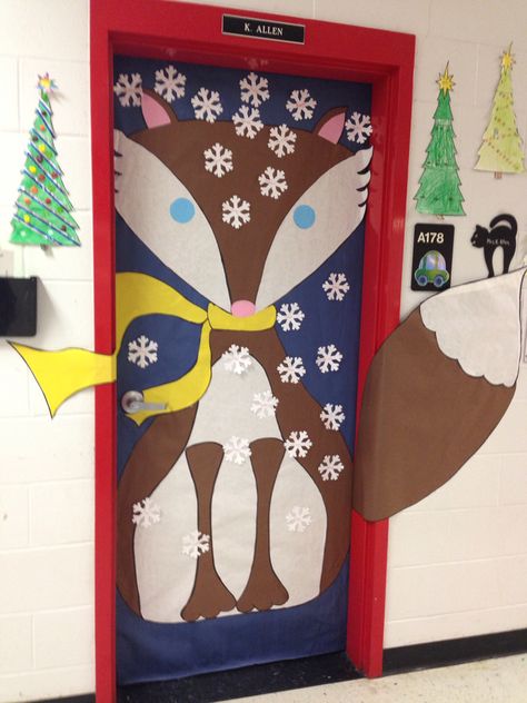 Fox Bulletin Board Ideas, Fox Bulletin Board, Bullentin Boards, School Door Decorations, Winter Celebration, School Doors, Fox Decor, Classroom Door, Door Decoration