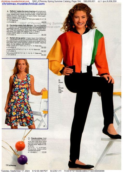 1992 JCPenney Spring Summer Catalog, Page 104 - Catalogs & Wishbooks Jcpenney Catalog, 90s Stuff, Vintage Outfits 90s, Fashion Decades, Stirrup Pants, 80s And 90s Fashion, 90's Fashion, 1990s Fashion, Cute Easy Drawings