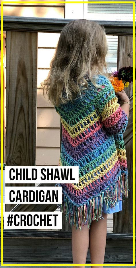 crochet Child Shawl Cardigan free pattern - easy crochet Cardigan free pattern via @shareapattern.com Crochet Poncho Kids, Easy Crochet Cardigan, Cardigan Free Pattern, Crochet Cardigan Free, Girls Poncho, Crochet Cardigan Pattern Free, Crochet Poncho Free Pattern, Crochet Sweater Pattern Free, Crochet Baby Cardigan