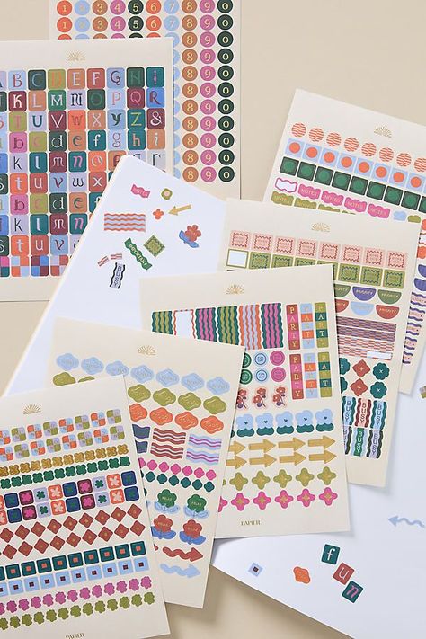 Mark and adorn your planner with intricately patterned stickers for all your organization needs. | Plan Ahead Sticker Set by Papier at Anthropologie.#StickerBookFun #StickerBookLove #StickerBookAddict #StickerBookObsessed #StickerBookCommunity School Planner Stickers, Calendar Design Inspiration, Desk Calendar Design, Agenda Stickers, Planner Stamps, Sticker Storage, Stationery School, Travel Journals, Planner Stationery