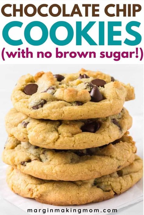 Chocolate Chip Cookies Without Brown Sugar, Chocolate Chip Cookies No Brown Sugar, Cookie Recipes Without Brown Sugar, Cookies No Brown Sugar, Quick Chocolate Chip Cookies, Sugar Free Chocolate Chip Cookies, Cookies Without Brown Sugar, Soft Chocolate Chip Cookies Recipe, Brown Sugar Recipes