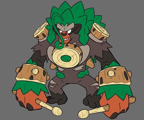 Rillaboom Pokemon, Pokemon Alpha, Pokemon Ideas, Mega Pokemon, Pokemon Fanart, Pokemon Regions, Mega Evolution, Primitive Design, Original Pokemon