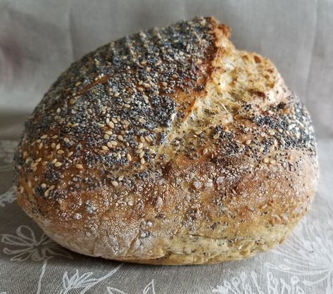 Seeded Sourdough Bread Seeded Sourdough Bread, Sourdough Loaves, Sourdough Scoring, Seeded Bread Recipes, Sourdough Breads, Recipe Bread, Bread Buns, Sourdough Recipe, Ezekiel Bread