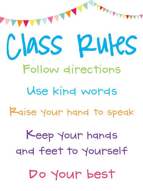 Colorful classroom rules to post Preschool Class Rules, Printable Colouring Pages, Posters Classroom, Classroom Rules Poster, Teaching Plan, Printable Colouring, Class Rules, 4th Grade Classroom, Preschool Class