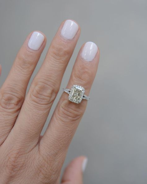 Radiant Engagement Ring Halo, Circle Engagement Rings With Halo, Engagement Rings With Halo, Rings With Halo, Circle Engagement Rings, Halo Split Shank Engagement Ring, Split Shank Halo Engagement Ring, Radiant Halo, Split Shank Engagement Ring