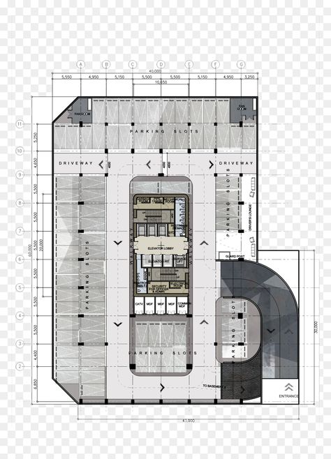 Office Building Floor Plan, Building Floor Plan, Modern Office Building, Building Management, Classic House Design, Conceptual Architecture, Mall Design, Office Tower, Tower Design