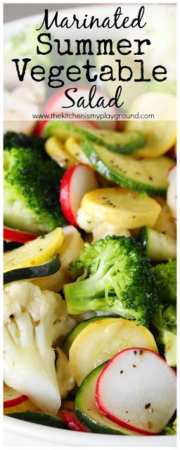 Summer Vegetable Salad, Salad Zucchini, Lemony Dressing, The Kitchen Is My Playground, Marinated Vegetables, Vegetable Salad Recipes, Squash Salad, Fresh Salad Recipes, Yellow Summer Squash