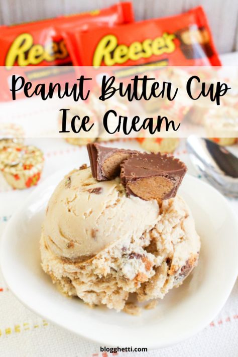 Cuisinart Ice Cream Recipes, Reeses Ice Cream, Peanut Butter Ice Cream Recipe, Homemade Ice Cream Recipes Machine, Peanut Butter Cup Ice Cream, Kitchen Aid Ice Cream, Cup Ice Cream, Ice Cream Recipes Machine, Cuisinart Ice Cream