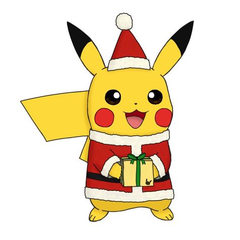 Pikachu Christmas Pikachu, Pikachu Christmas, Christmas Drawings For Kids, Pokemon Ornaments, Christmas Pokemon, Pokemon Christmas, Xmas Drawing, Pikachu Drawing, How To Draw Santa