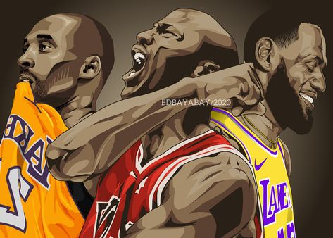 NBA Players of all time (Jordan, Kobe, LeBron) Jordan Kobe Lebron, Kobe Jordan, Infinite Painter, Kobe Lebron, Best Nba Players, Shadow The Hedgehog, Nba Players, Design Illustration, Product Design