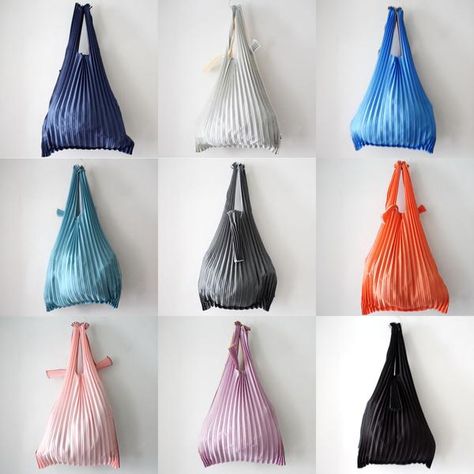 Pleated Bag, French Market Bag, Canvas Bag Design, Shopping Totes, Eco Bags, Diy Tote Bag, Knitting Bags, Boho Bags, Handmade Purses