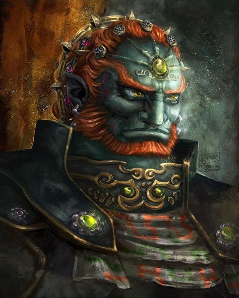 Ganondorf Fanart Twilight Princess, Legend Of Zelda Painting, Ganondorf Twilight Princess, Zelda Painting, The Wind Waker, Shigeru Miyamoto, Video Game Fan Art, Majoras Mask, Wind Waker