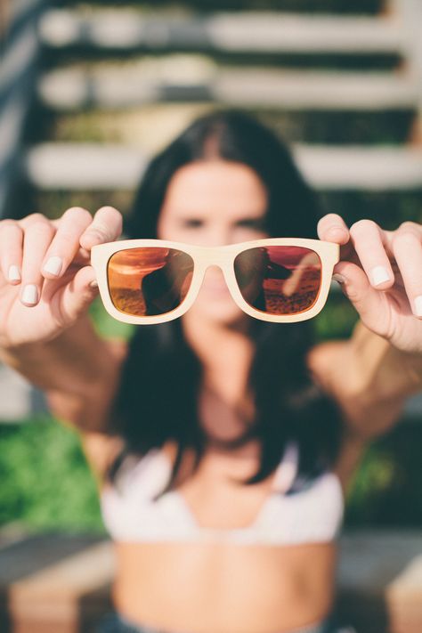 close up of our bamboo #sunglasses - Kynd Clothing Bamboo Sunglasses, Bamboo Shades, Floating In Water, Polarized Lenses, In Water, Spectacles, Recycled Plastic, Sunnies, Rayban Wayfarer