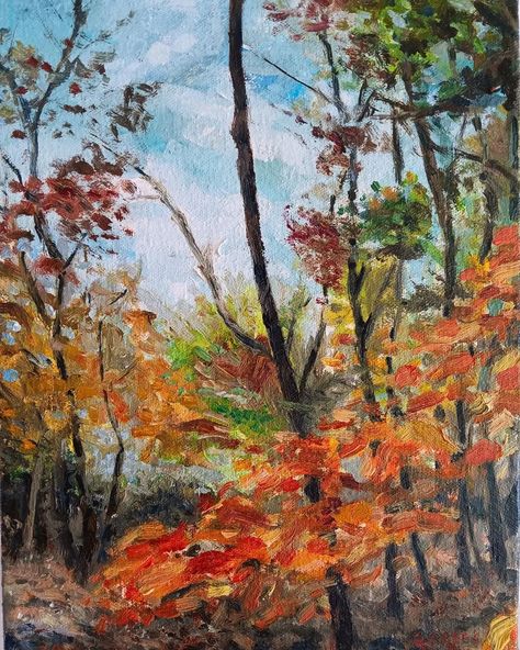 OCTOBER POEM #3 A beautiful scene somewhere in the woods in Montgomery County, Kentucky Series: October Poems Original oil painting 11” x 8½” oil on canvas Available at: https://www.etsy.com/listing/1773309618/october-poem-3-original-oil-painting #autumn #oilpainting #oilart #oilcolor #oilcolorpainting #kentucky #impressionism #impressionismo #peinturealhuile #art #arte #catherinecorelli #painting #artist #artwork #contemporaryart #oiloncanvas #fineart #modernart #contemporarypaint... October Poem, Fall Board, Montgomery County, Painting Artist, Autumn Painting, Artist Artwork, In The Woods, Contemporary Paintings, Oil Pastel