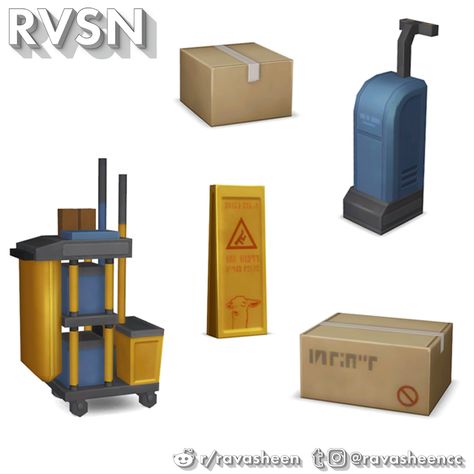 RVSN — Supplies Party Clutter Set As much as I love... Sims Furniture, Cc Packs, Sims 4 Clutter, Clean Fashion, Super Market, Broom And Dustpan, The Sims 4 Download, Moving Boxes, Sims 4 Cc Packs