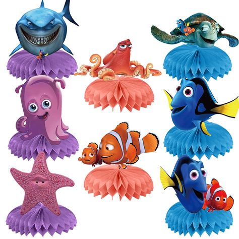 PRICES MAY VARY. ⭐ Rich Style:8 pieces of The Finding Nemo party supplies birthday honeycomb centerpieces with different styles are included in the package, which is the indispensable eye-catching party item party; The right size makes these The Finding Nemo birthday honeycomb centerpieces stand out without taking up too much space, and they will be favored and appreciated by everyone ⭐ High Quality: The Finding Nemo birthday party supplies honeycomb centerpieces have 8 different cute styles. Th Finding Nemo Birthday Party Ideas, Finding Nemo Party Decorations, Nemo Party Decorations, Finding Dory Birthday Party, Kids Party Centerpieces, Honeycomb Centerpiece, Finding Nemo Party, Finding Dory Birthday, Nemo Birthday Party