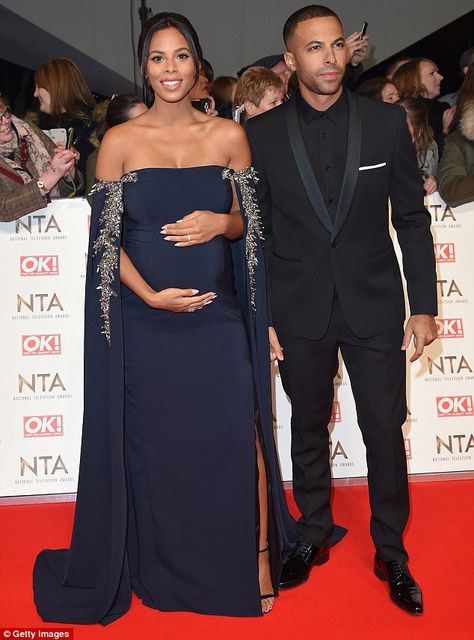 Marvin and Rochelle Humes, outrageously glam. This is how you do evening wear when you're pregnant. Celebrity Baby Pictures, Maternity Evening, Celebrity Maternity Style, Mommy Dress, Dress For Pregnant Women, Cute Maternity Dresses, Rochelle Humes, Black Tie Attire, Baby Bump Style