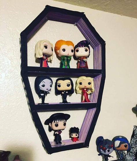 Diy Funko Pop, Funko Pop Wall, Goth House, Goth Houses, Whimsical Cottagecore, Funko Pop Display, Gothic Room, Pop Wall, Avocado Plant