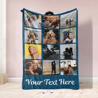 12 Photo Collage, Couples Blanket, Photos Collage, Personalized Throw Blanket, Custom Photo Blanket, Picture Blanket, Family Blanket, Dog Memorial Gift