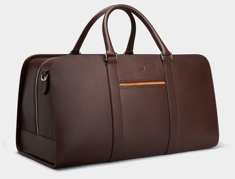 leather-weekend-bag-palissy-chocolate-orange Leather Weekender Bag, Leather Weekender, Weekend Bag, Luggage Bag, Leather Luggage, Mens Leather Bag, Leather Bags Handmade, Nice Leather, Stylish Bag