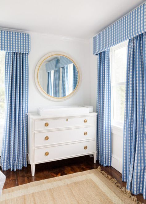 WALL MIRROR ROUND-UP: 24 STYLES I LOVE RIGHT NOW Custom Made Cornices, Furniture Cornice, Pelmet Box, Blue And White Bedding, Cornice Board, Window Cornices, Boy Toddler Bedroom, Design Darling, Curtains Window