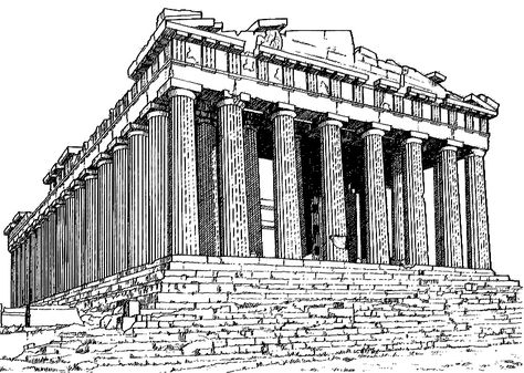 Architecture Activities, Ancient Greece Architecture, Parthenon Greece, Greece Drawing, Ancient Greek Costumes, Greece Architecture, Greek Architecture, The Parthenon, Istoria Artei