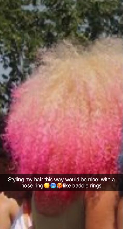 Blonde Roots Pink Ends Natural Hair, Blonde Roots Pink Ends, Blonde Afro, Pink Ombre Hair, 3c Hair, Blonde Roots, Colored Curly Hair, Hair Aesthetic, Hair Ponytail