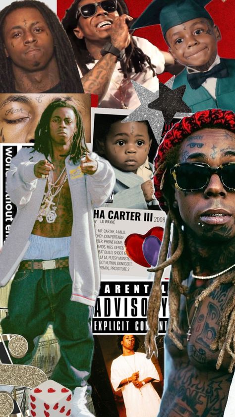 Lil Weezy, Tha Carter Iii, 90s Rappers Aesthetic, Hood Wallpapers, Cash Money Records, 90s Rappers, Rnb Music, Michael Carter, Trippy Iphone Wallpaper