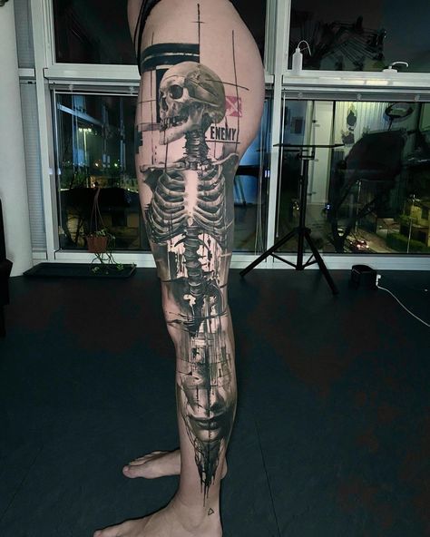 Skeleton Tattoo Leg, Skeleton Tattoo, Skeleton Tattoos, Fully Booked, Trash Polka, Instagram Repost, Leg Tattoos, Skeleton, Tattoo Designs