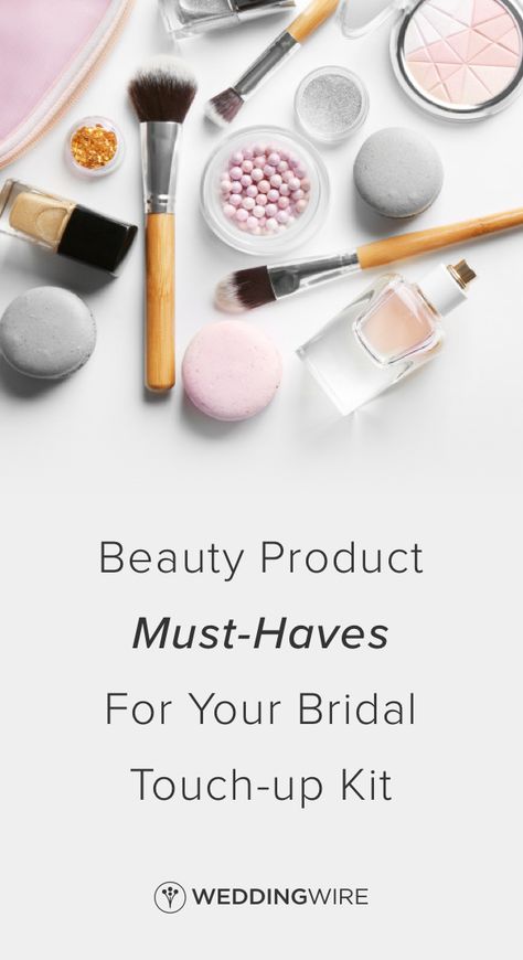 Beauty Product Must-Haves For Your Bridal Touch-up Kit - While your makeup artist will get you wedding day ready, you might want to pack a few emergency items! From concealer to blotting papers, see what you don't want to forget on WeddingWire! From Bridal Touch Up Kit, Bridal Kit, Essential Beauty Products, Wedding Emergency Kit, Beauty Killer, Day Makeup Looks, Bridal Business, Wedding Kit, Wedding Day Tips