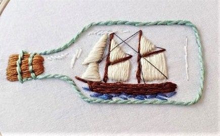 Sealife Embroidery, Sailing Embroidery, Sea Embroidery, Diy Embroidery Flowers, Nautical Embroidery, Basic Hand Embroidery Stitches, Clothes Embroidery Diy, Embroidery Sweater, Embroidery On Clothes