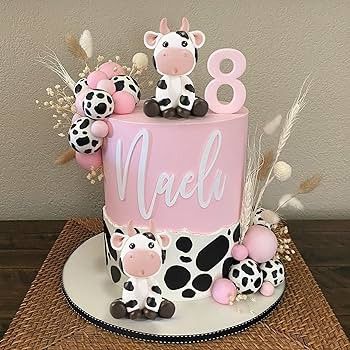 Cow Print Cakes Birthday, Holy Cow Im One Birthday Girl Cake, Pink Cow Print Cake, Cow Cakes Birthday Girl, Pink Cow Cake, Cow Birthday Party Girl, Cow Second Birthday, Cow Baby Shower Cake, Pink Cowgirl Cake