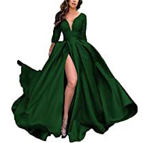 Emerald Green Prom Dresses, Emerald Green Prom, Gown With Pockets, Green Prom Dresses, Satin Prom Dresses, Party Gowns, Ball Gown, Prom Dresses, Prom