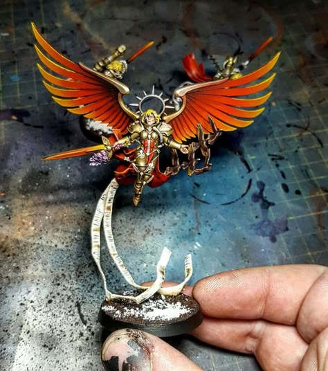 Titan Miniatures Commission Studio. Saint Celestine. Warhammer 40,000. St Celestine 40k, Saint Celestine 40k Miniature, Warhammer 40k Thousand Sons Miniatures, Dark Angels 40k Miniatures, 40k Sisters Of Battle, Warhammer Armies, Warhammer 40k Dark Angels Miniatures, Stormcast Eternals, Game Workshop