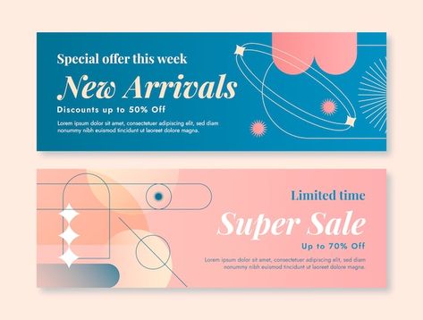 Gradient minimalist horizontal banner | Free Vector #Freepik #freevector #gradient-banner #minimalist-banner #mix #minimalist New Arrival Banner, Vector Gradient, Banner Vector, Banner Ads, Psd Files, Vector Photo, Art School, Banner Design, New Arrival