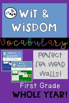 Wit and Wisdom vocabulary resource with pictures to help students learn the module words!Buy now and save $$$! Each Module sells individually for $4.87. Here are the Word Wall vocabulary words for Wit and Wisdom First Grade. Each word has a picture representing it.These can be displayed on the bo... 1st Grade Wit And Wisdom, First Grade Wit And Wisdom, Wit And Wisdom Focus Wall Kindergarten, Wit And Wisdom 4th Grade Module 1, Wit And Wisdom 2nd Grade Module 1, Personal Word Wall First Grade, Vocabulary Journal, Homeschool Elementary, Elementary Ela