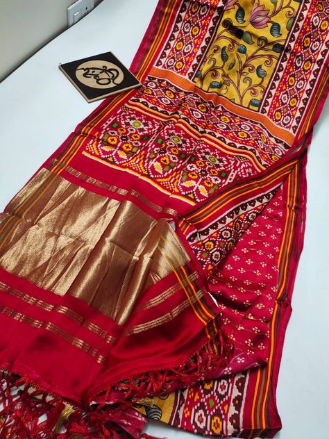 Patola Sari, Silk Saree Blouse Designs Patterns, Kalamkari Fabric, Bridal Indian, Silk Sarees With Price, Sarees With Price, Womens Trendy Dresses, Silk Saree Blouse Designs, Latest Saree