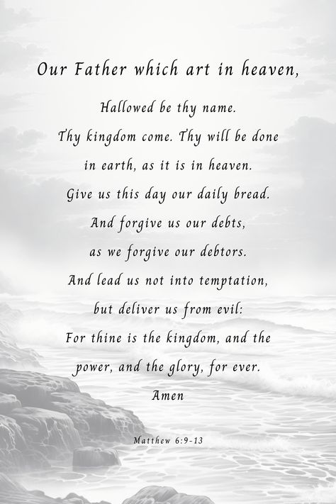 Matthew 6:9-13 The Lord's Prayer, Digital Download Printable Bible Verse Wall Art, Digital Prints Christian Wall Art, Farmhouse Decor Printable Wall Art Matthew 9:9-13, Matthew 6:9-13, Matthew 6:9-13 Lord's Prayer, Lords Prayer Tattoo, Matthew Bible Verses, Matthew Verses, Prayer Wallpaper, Godly Affirmations, Matthew 6 9 13