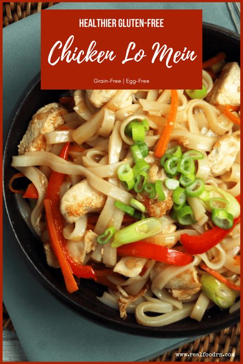 Skip ordering take-out and make your own healthier, gluten-free chicken lo mein. You'll be completely satisfied with these saucy, savory noodles and veggies. Grab the recipe! Healthy Chicken Lo Mein, Savory Noodles, Real Food Dinner, Healthy Chinese, Chicken Lo Mein, Homemade Pasta Recipe, Better Than Takeout, Lo Mein, Herb Recipes