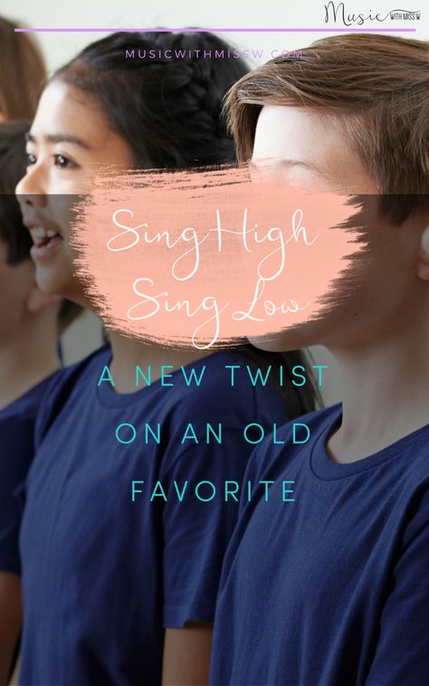 Sing High Sing Low a new twist on an old favorite. I took the melody to Bounce High, Bounce Low, Bounce the Ball to Shiloh and changed it up a bit for my kindergartners. Here’s the music I used: Steady Beat Activities, Sight Singing, Action Songs, Elementary Music Education, Elementary Music Teacher, Music Ed, Music Student, The Melody, Middle School Classroom